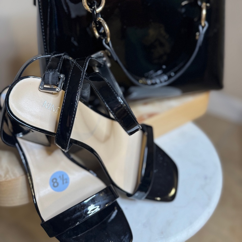 Black Patent Leather Heels 8.5